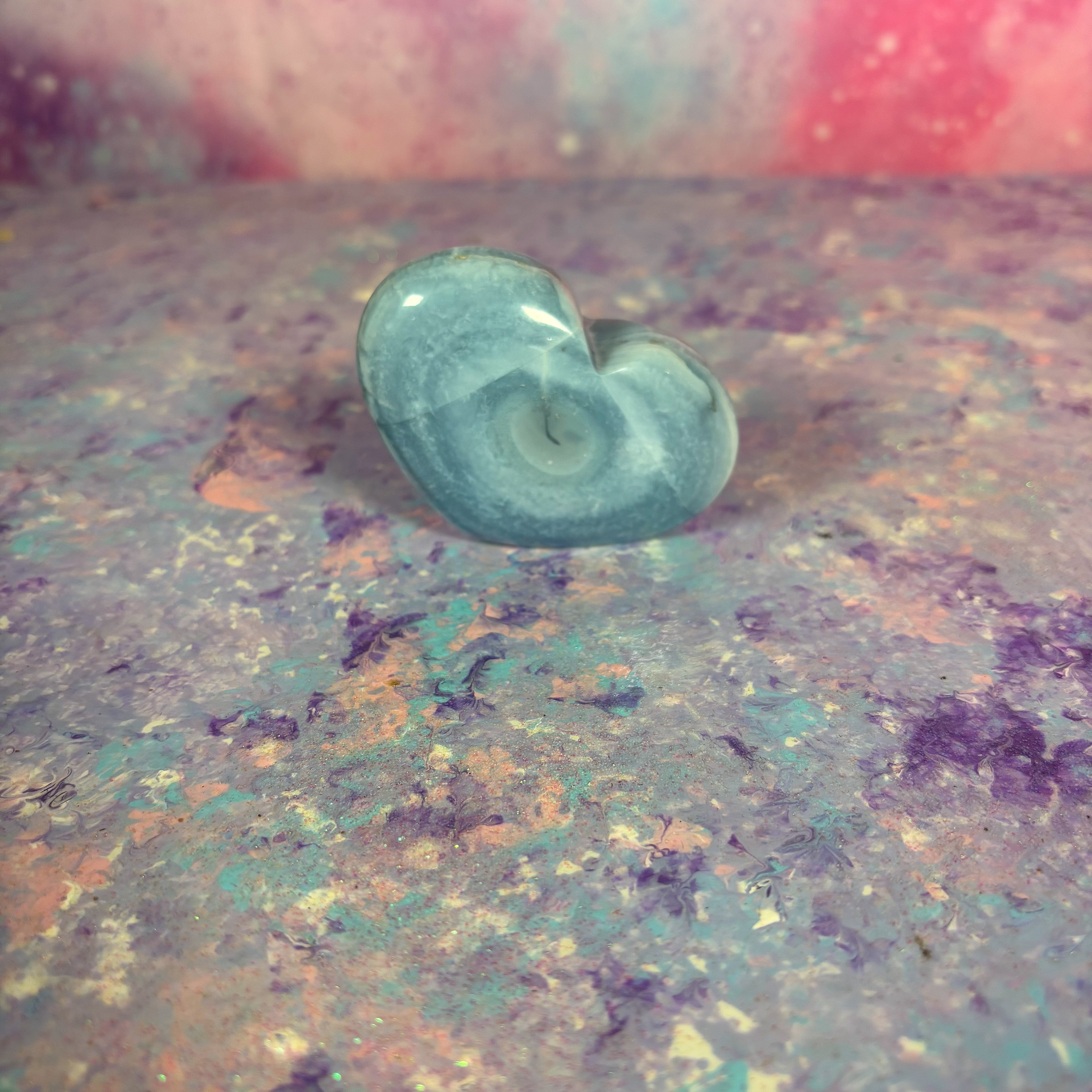 Blue Opal Self Standing Hearts