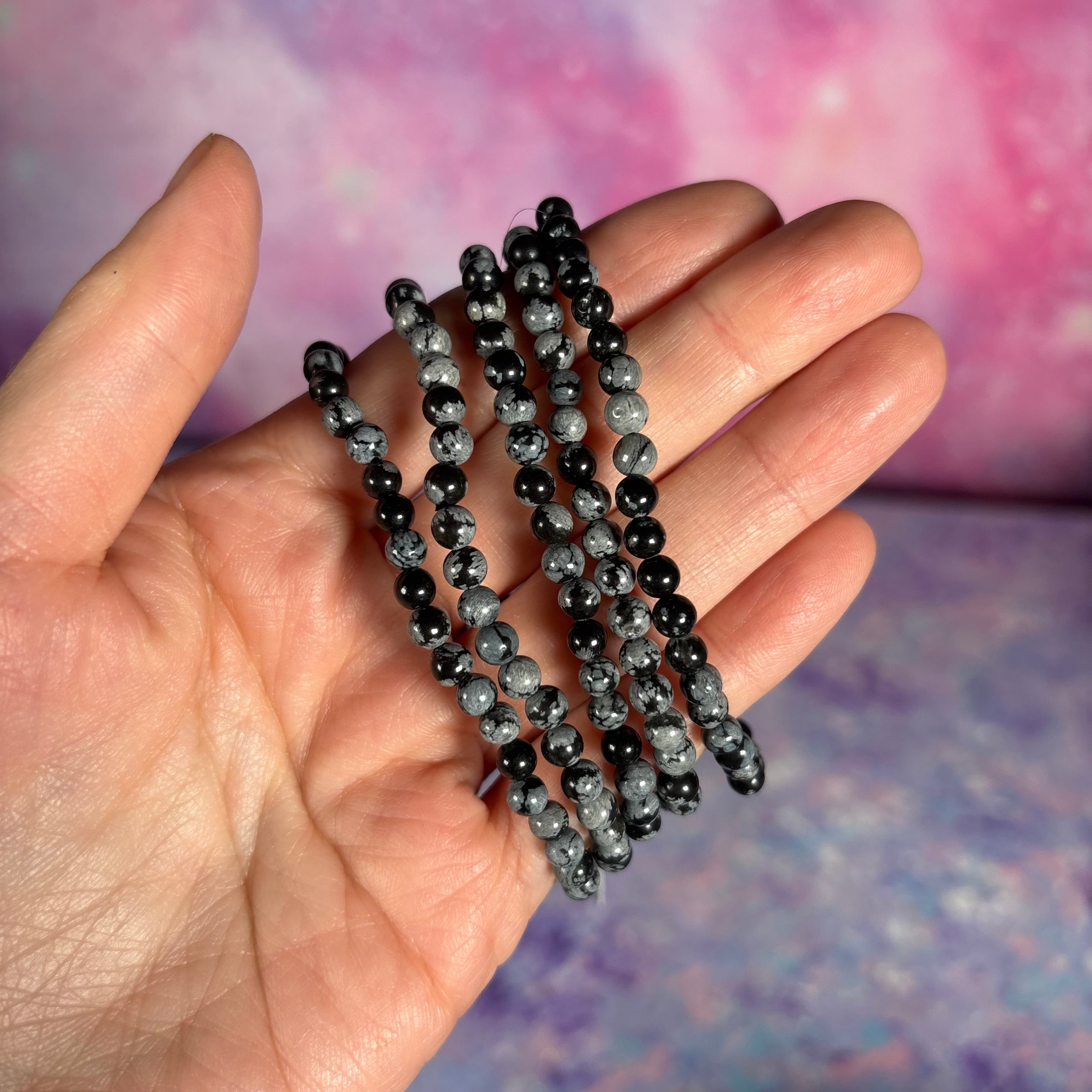 SNOWFLAKE OBSIDIAN BRACELET