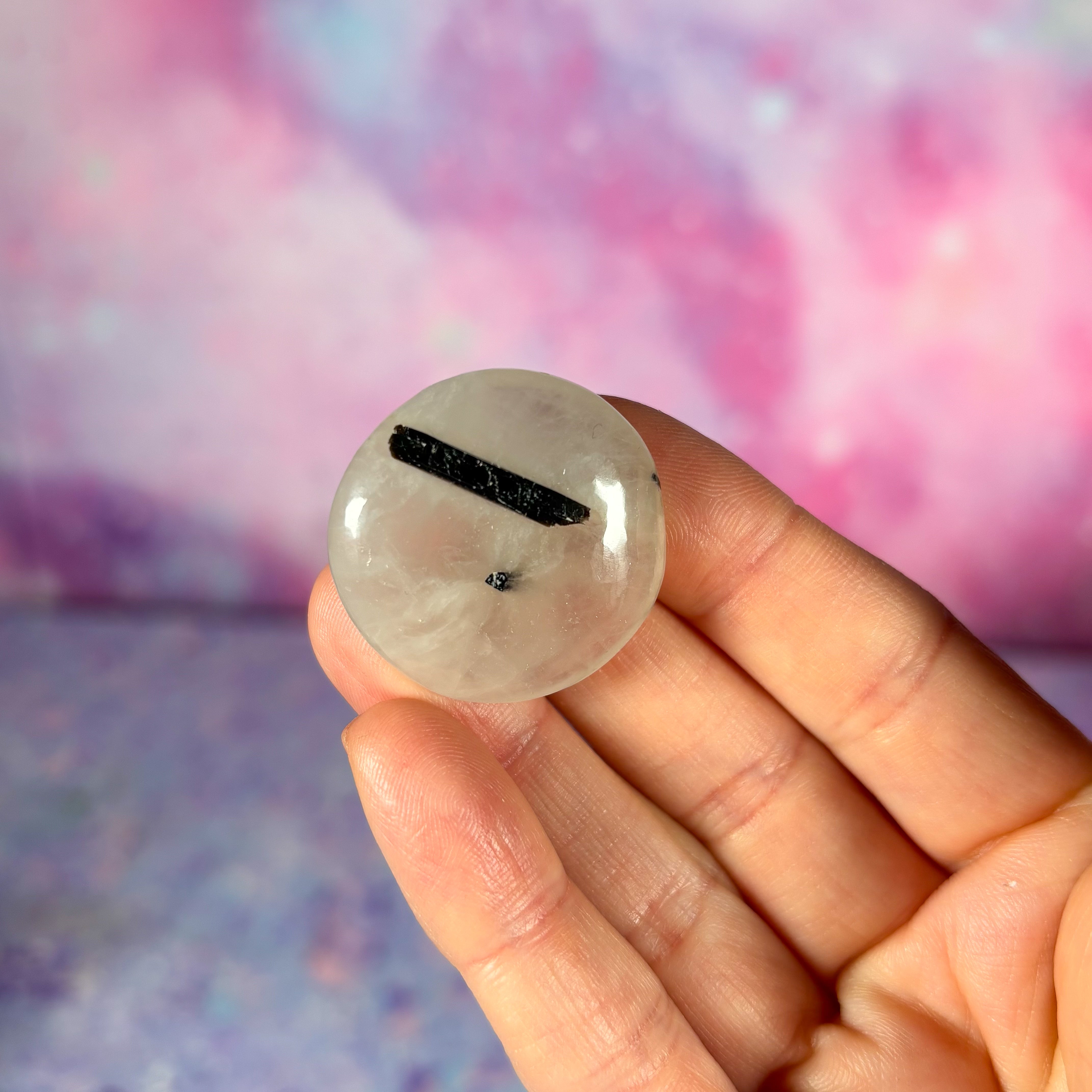 Tourmaline In Quartz Mini Flat Palm