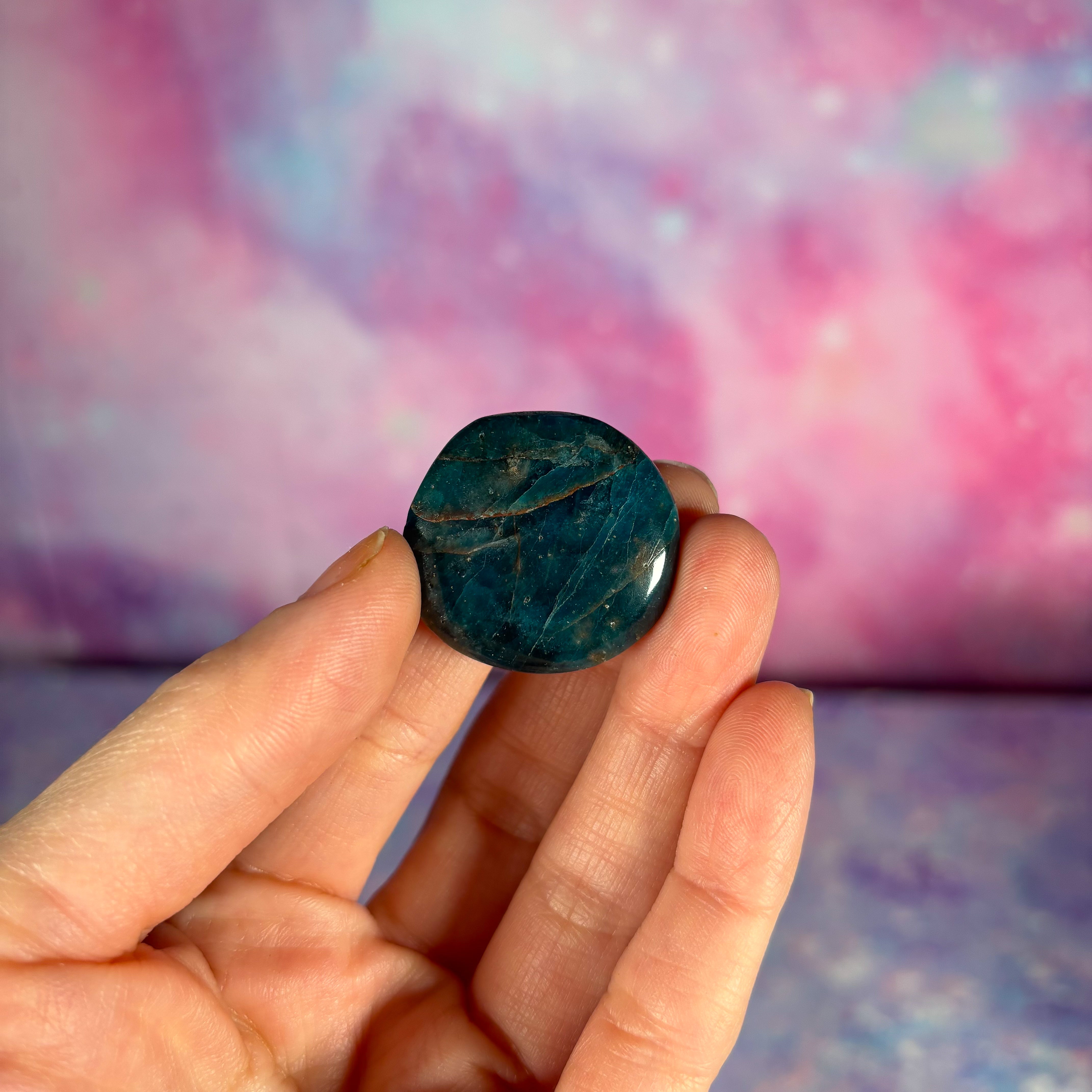 Blue Apatite Mini Flat Palm