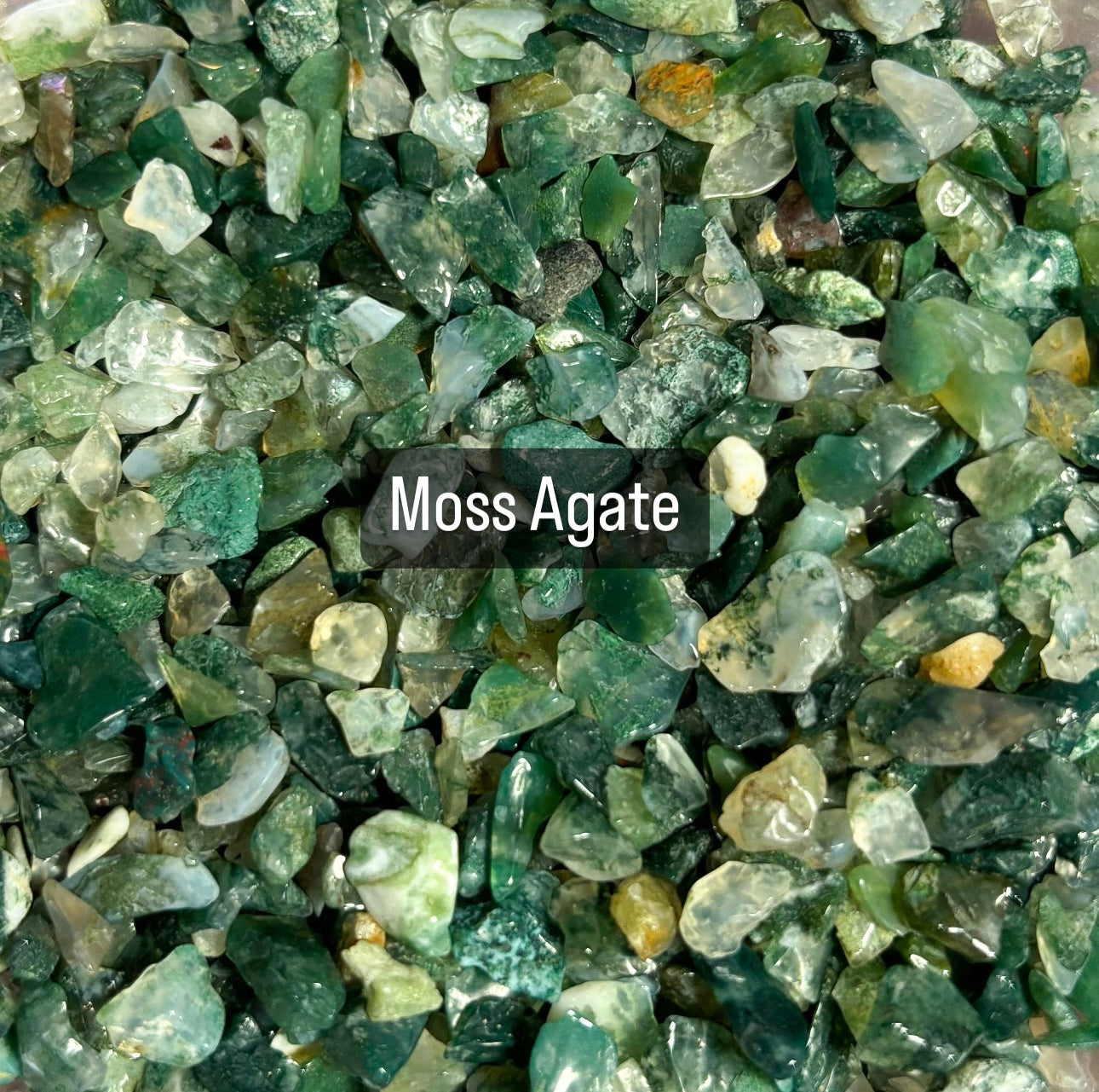 Moss Agate Crystal Chips